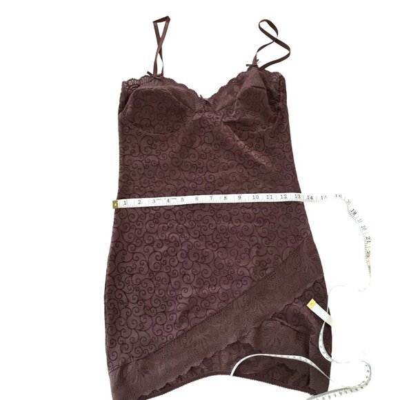 Infiore Italian Women Lingerie Taupe Lace-Trim Satin Slip Dress Lingerie 4 - Picture 9 of 10